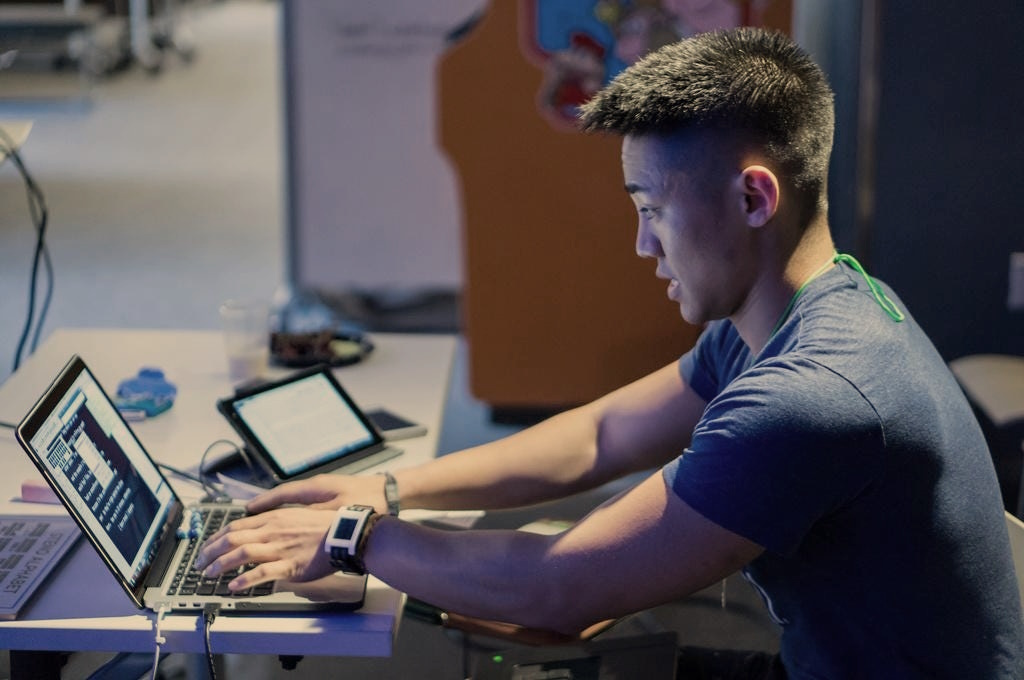 Technician using Laptop